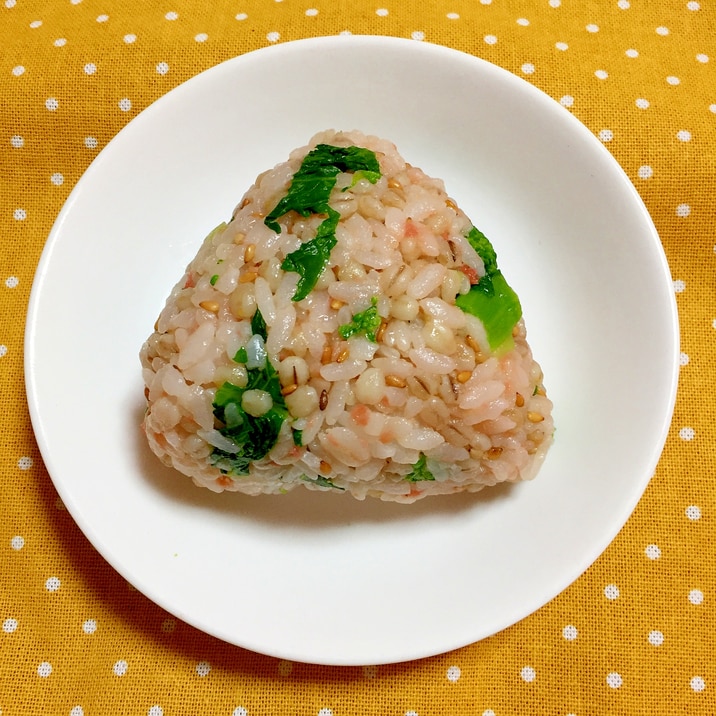 春だから!菜の花と鮭のおにぎり♪